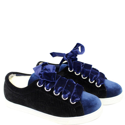 FENDI Velvet Sneakers Blue/Black Size 8.5 US - 25% OFF