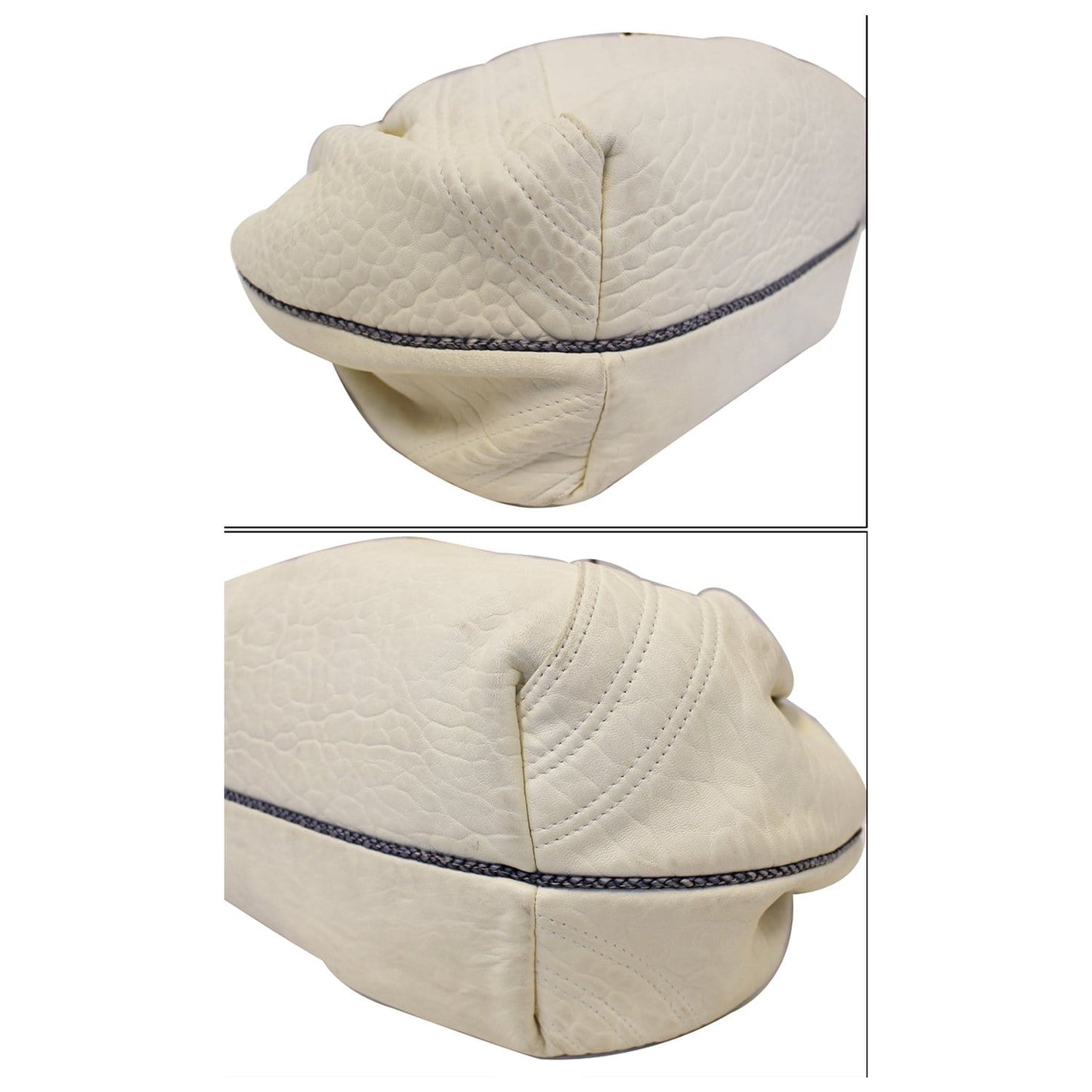 FENDI Spy White Leather Satchel Bag