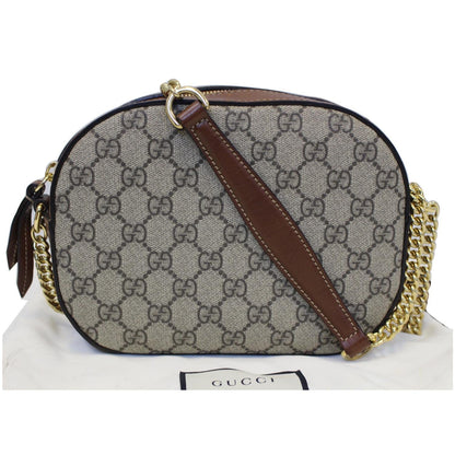 GUCCI GG Supreme Mini Chain Crossbody Bag Beige 409535