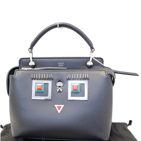 FENDI DotCom Faces Click Top Handle Embellished Leather Shoulder Handbag - Last Call