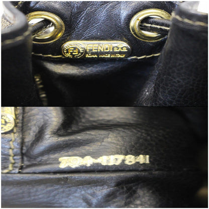 FENDI Drawstring Bucket Crossbody Bag Brown