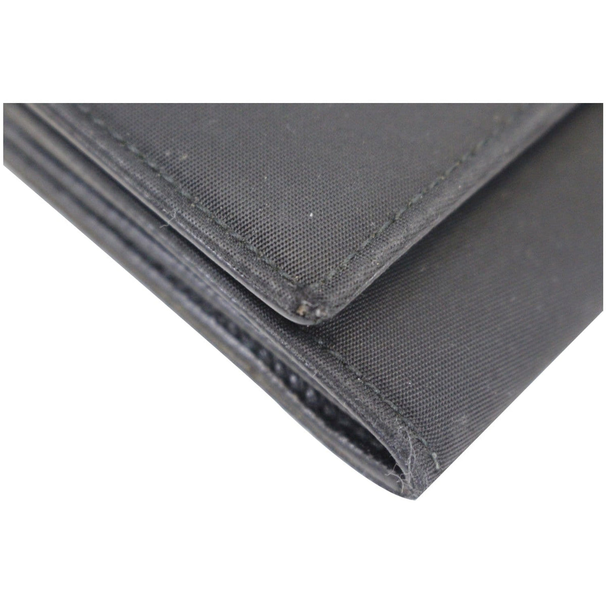 PRADA Nylon Checkbook Cover Wallet Black