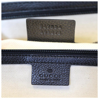 GUCCI Print Leather Backpack Bag Black 547834