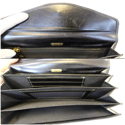 FENDI Vintage Pequin Stripe Wallet Brown