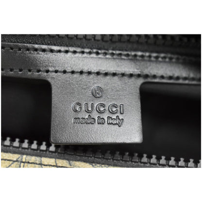 GUCCI Floral Animal Canvas Web Duffel Travel Bag Khaki Green 450983