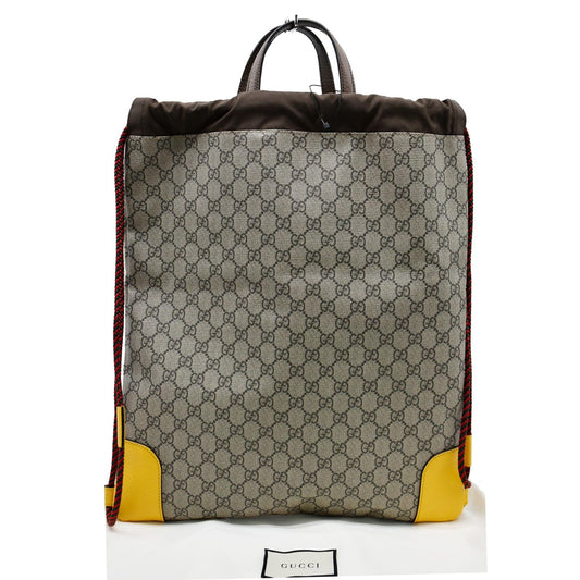GUCCI Neo Vintage Drawstring GG Supreme Canvas Backpack Bag Beige 473872 - 10% OFF