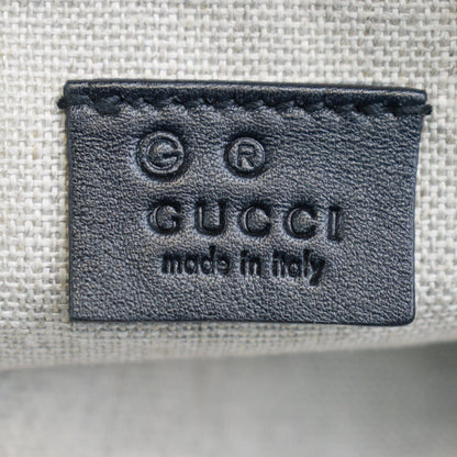 GUCCI Microguccissima Leather Clutch Bag Black 607726