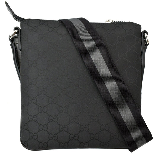 GUCCI Nylon GG Canvas Messenger Bag Black 449183