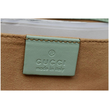 GUCCI GG Marmont Mini Matelasse Leather Crossbody Bag Bright Green 446744