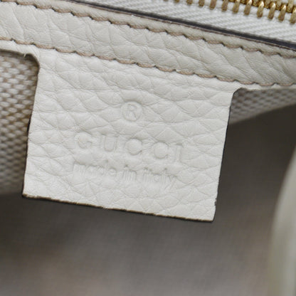 GUCCI Soho Leather Boston Bag White 282302