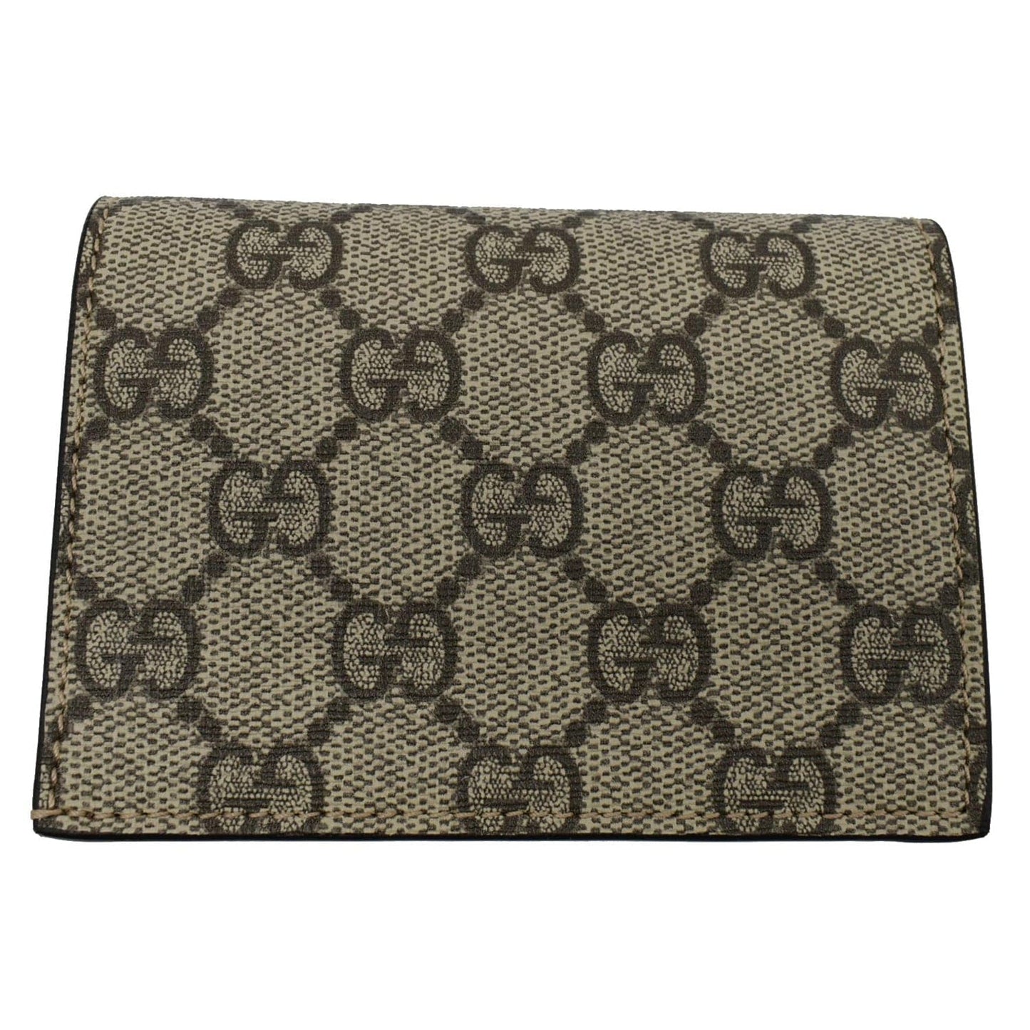 GUCCI Bosco Patch GG Supreme Canvas Card Case Wallet Beige 506277