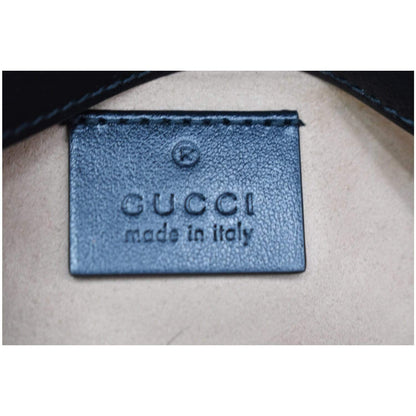 GUCCI Marmont Super Mini Matelasse Leather Crossbody Bag Black