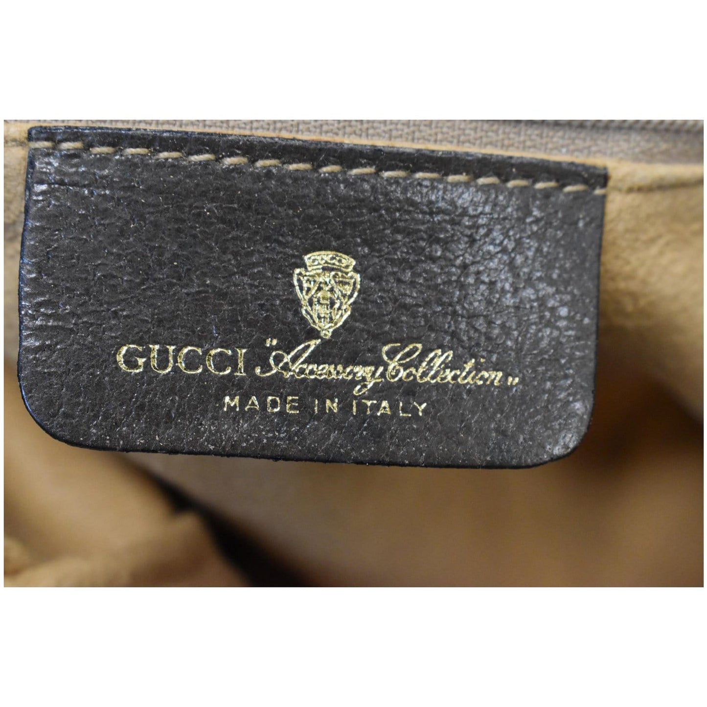 GUCCI Vintage Web Detail GG Canvas Shoulder Bag Beige 14.02.013