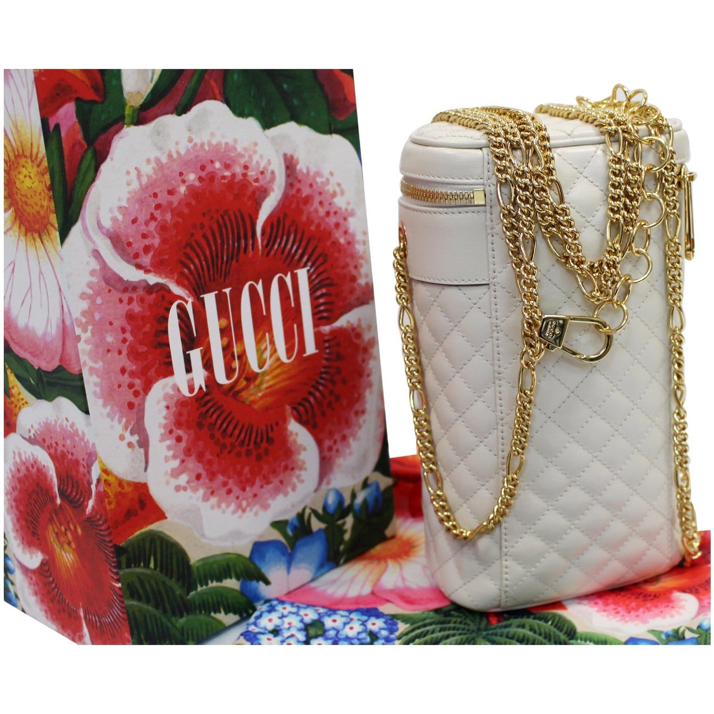 GUCCI Trapuntta Calfskin Leather Belt Bag White 572298 - 20% OFF