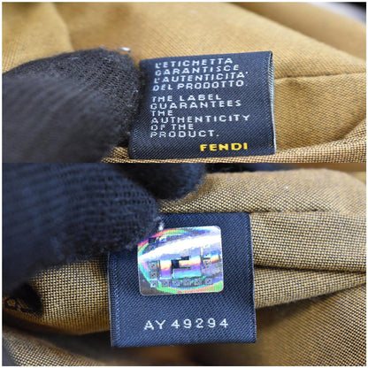 FENDI Half Moon Zucca Canvas Hobo Bag Brown