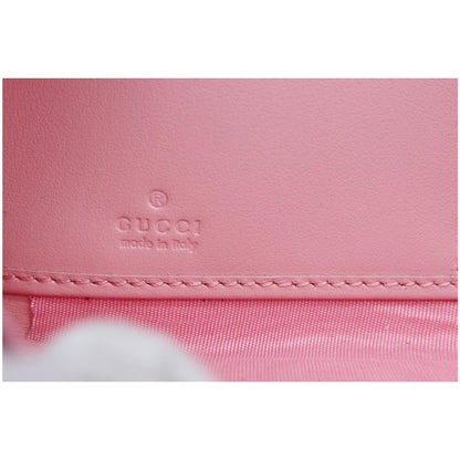 GUCCI Marmont GG Matelasse Leather Zip Around Wallet Pink