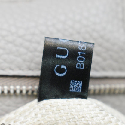 GUCCI Bamboo Daily Small Leather Shoulder Bag Grey 370831