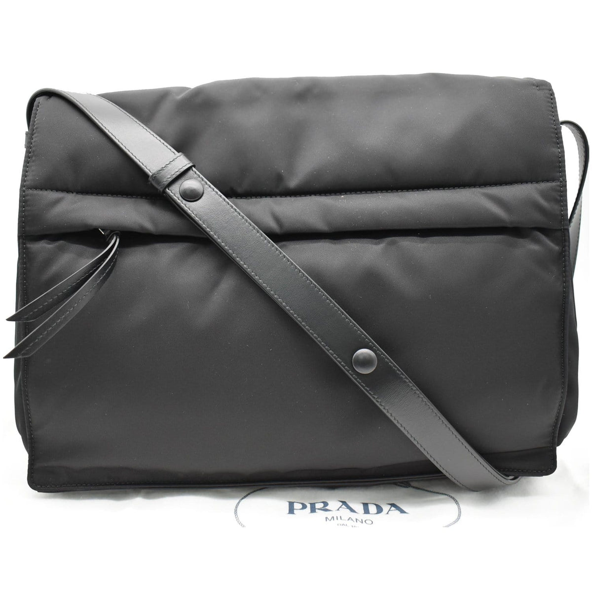 PRADA Large Padded Re-Nylon Shoulder Bag Black
