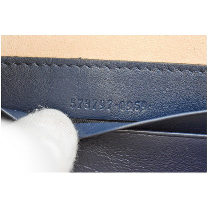 GUCCI Rajah Mini Leather Chain Shoulder Bag Blue 573797