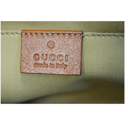 GUCCI Vintage Web Canvas Shoulder Bag Beige 575073