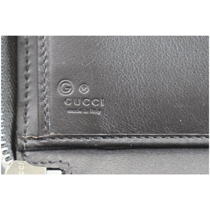 GUCCI Micro GG Guccissima Leather Zip Around XL Wallet Dark Brown 391465