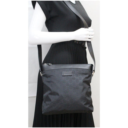 GUCCI GG Monogram Nylon Small Messenger Bag Black 510342