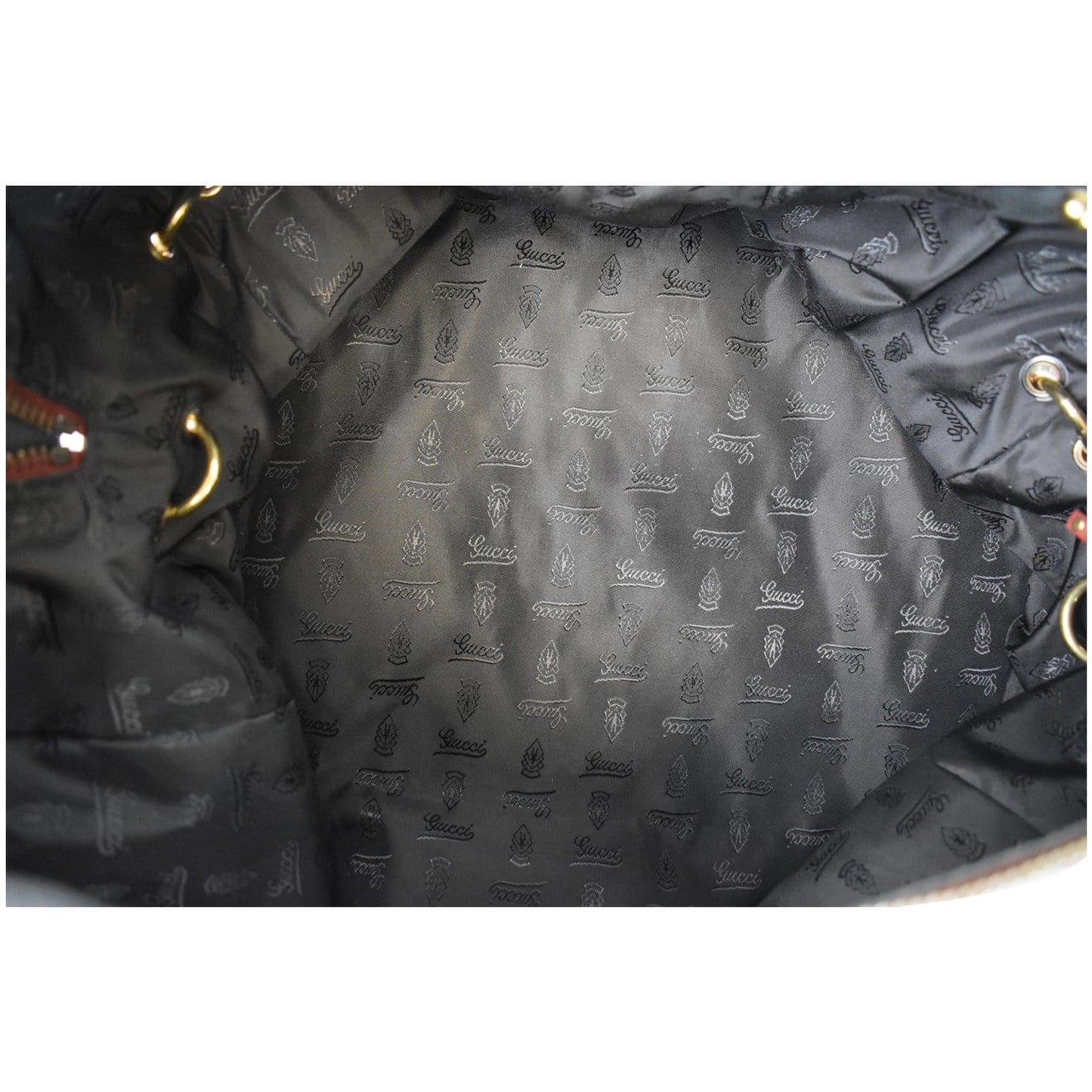GUCCI GG Crystal Babouska Large Leather Indy Boston Bag 207296 Red
