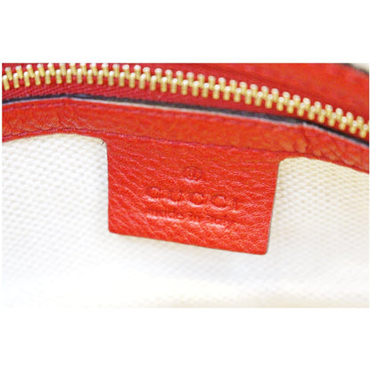 GUCCI Red Leather Soho Boston Bag
