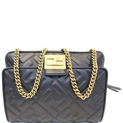 FENDI Upside Down Leather Belt Bag Black