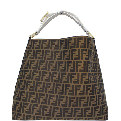 FENDI Zucca Canvas Large Hobo Bag Tobacco