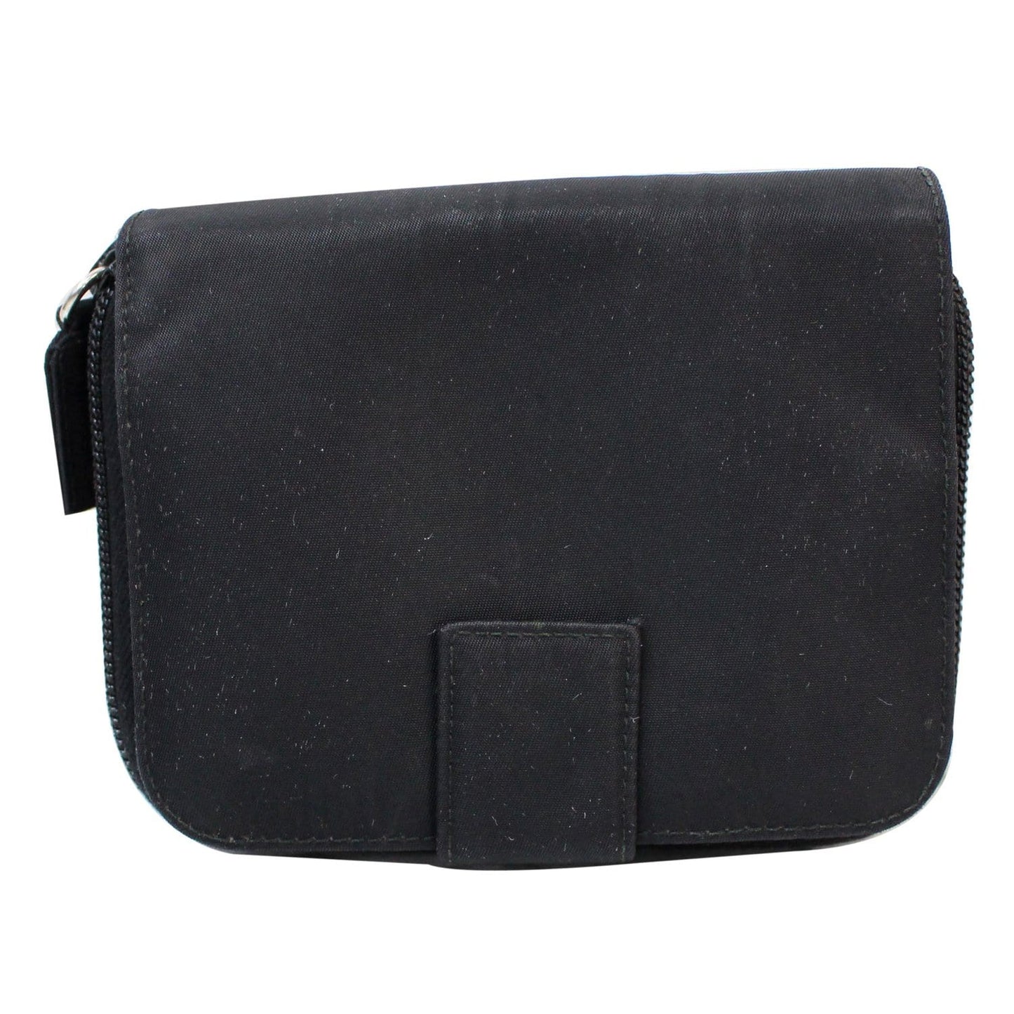 PRADA Nylon Zip Around Wallet Black