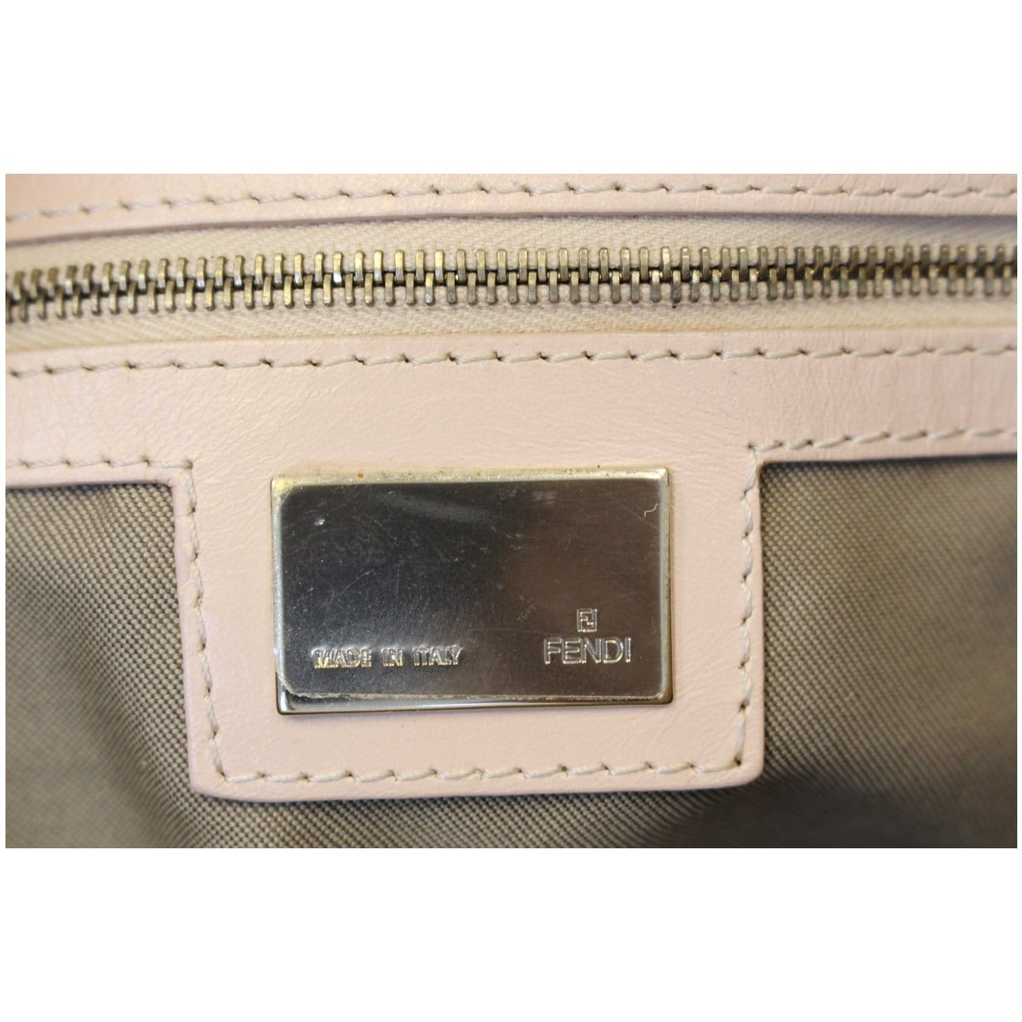 FENDI Zucchino Canvas Shoulder Bag Pink