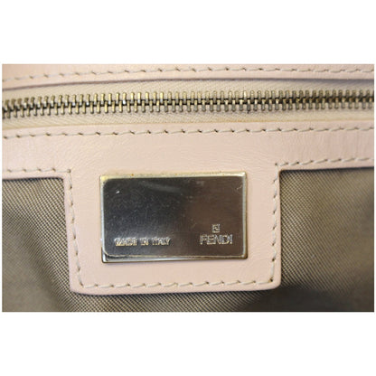 FENDI Zucchino Canvas Shoulder Bag Pink