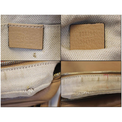 GUCCI Soho Disco Pebbled Leather Small Crossbody Bag Beige 308364