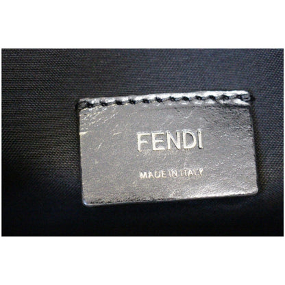 FENDI Black Leather Weekender Satchel Shoulder Bag