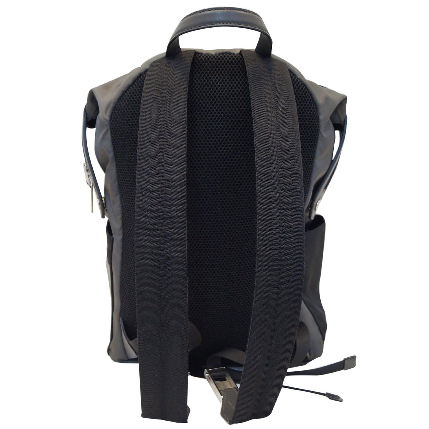 FENDI Shadow Logo Nylon Fabric Backpack Bag Grey/Black