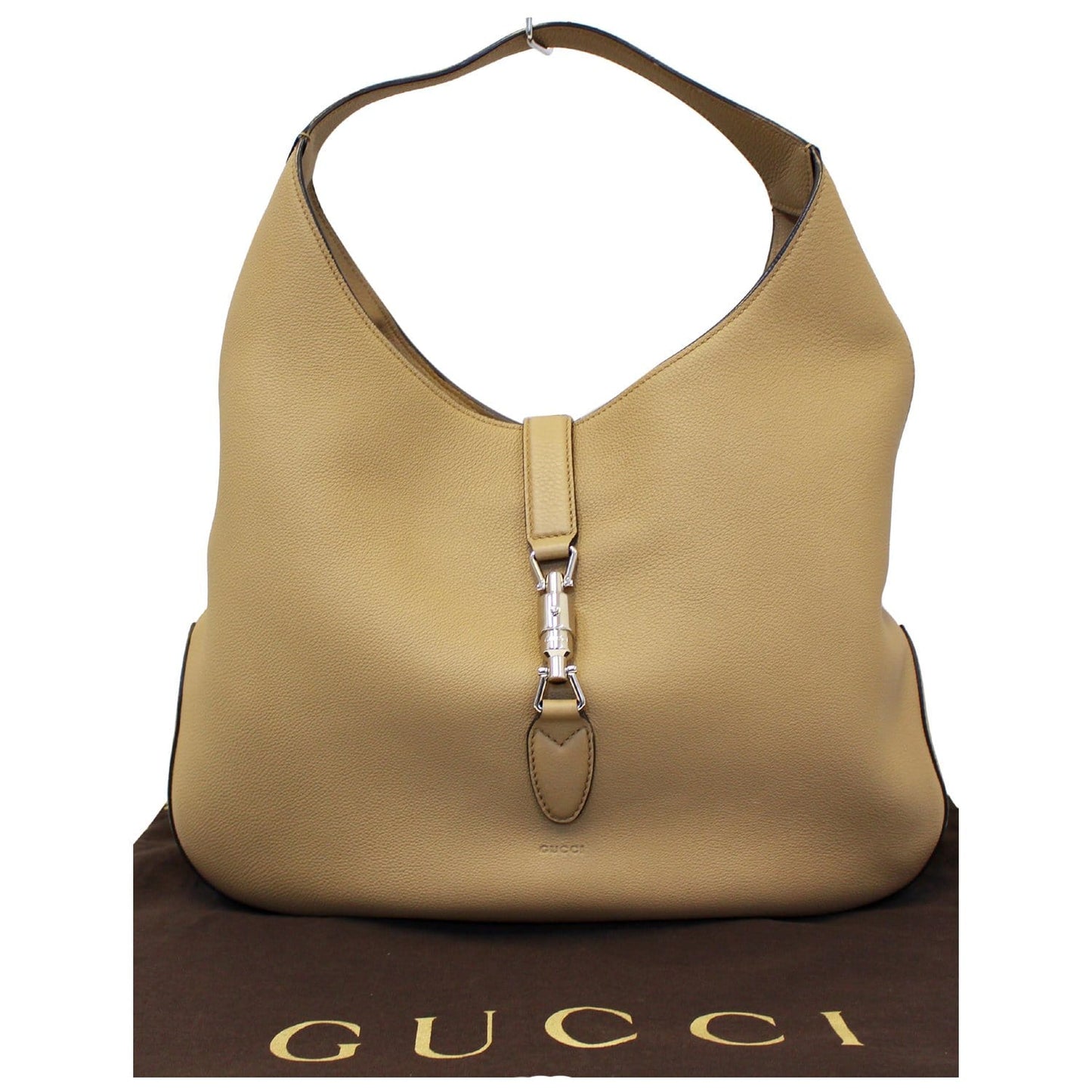 GUCCI Jackie Soft Leather Hobo Bag 362968 Beige - Last call