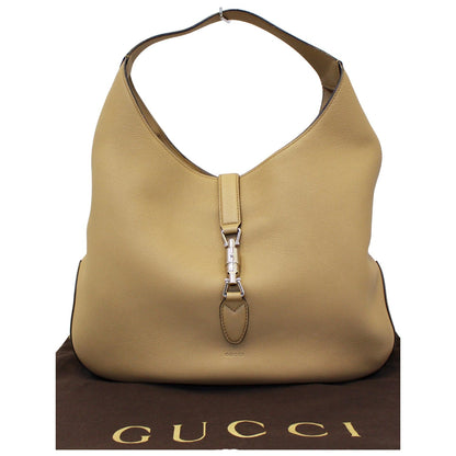 GUCCI Jackie Soft Leather Hobo Bag 362968 Beige - Last call