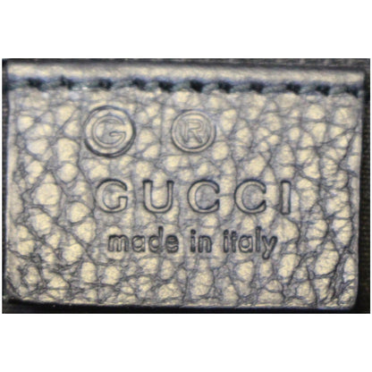 GUCCI Canvas Leather Trim Hobo Bag Black 257296