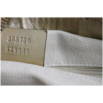 GUCCI Sukey GG Canvas Top Handle Satchel Bag Beige 285730