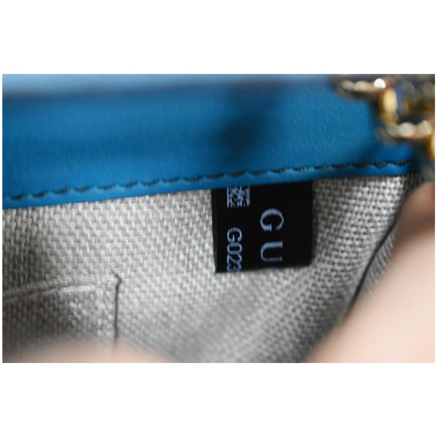 GUCCI Emily Medium GG Guccissima Leather Chain Shoulder Bag Teal