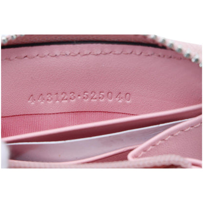 GUCCI Marmont GG Matelasse Leather Zip Around Wallet Pink