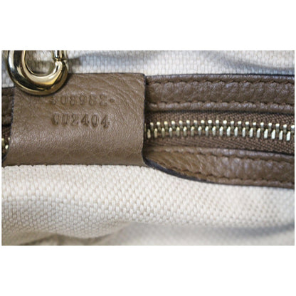 GUCCI Soho Pebbled Leather Chain Shoulder Bag 308982 Brown
