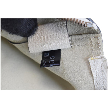 GUCCI Pebbled Leather Medium Logo Portfolio Clutch White 500984 - Last Call