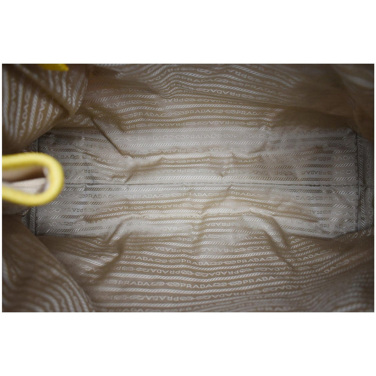PRADA Fabric Canvas Leather Tote Bag Beige - 25% OFF