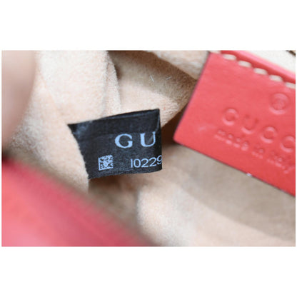 GUCCI GG Marmont Matelasse Mini Leather Crossbody Bag Red