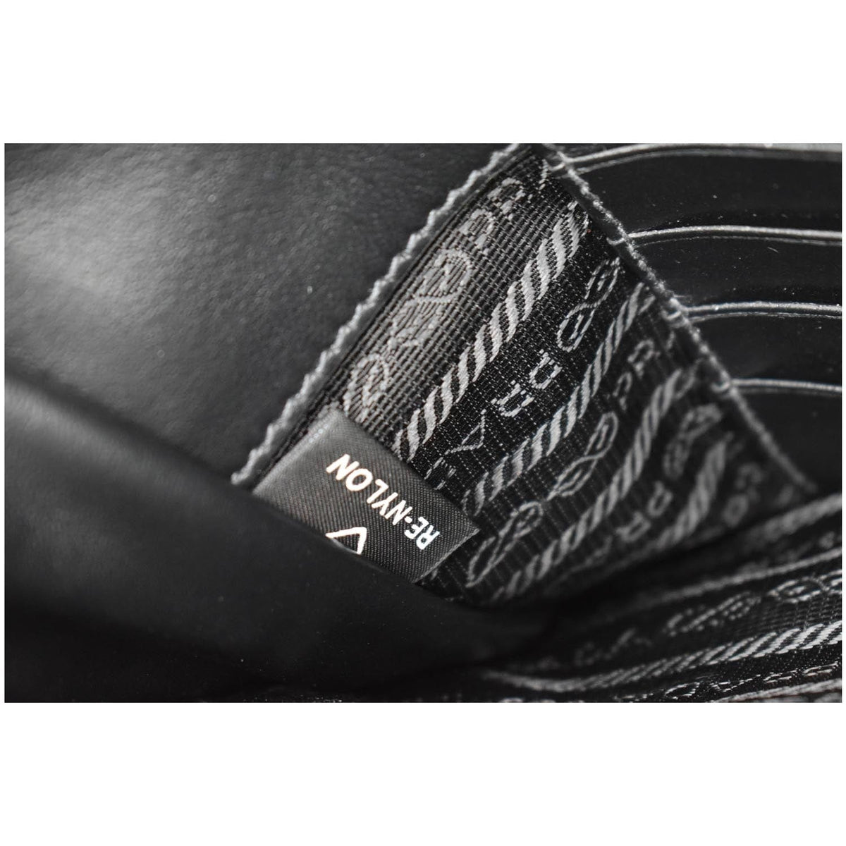 PRADA Document Nylon Leather Pouch Black