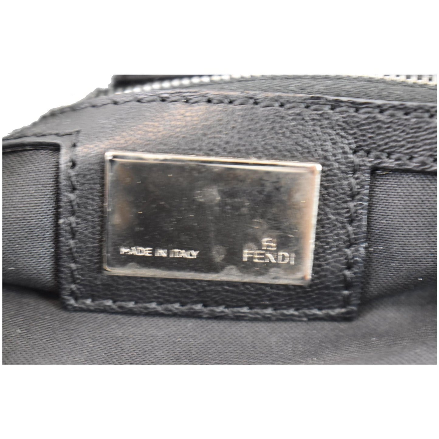 FENDI Devil Trapezio Top Handle Calfskin Tote Shoulder Bag Black