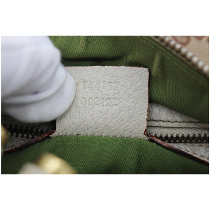 GUCCI Pelham Small GG Canvas Studded Shoulder Bag Beige