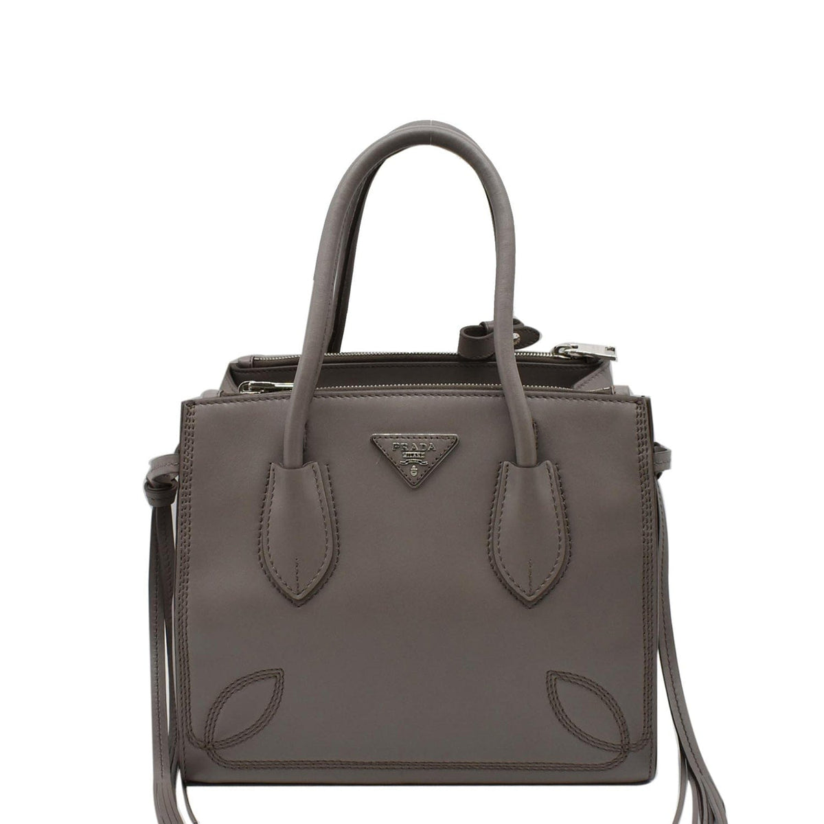 PRADA City Sport B2925R Leather 2Way Shoulder Bag Grey